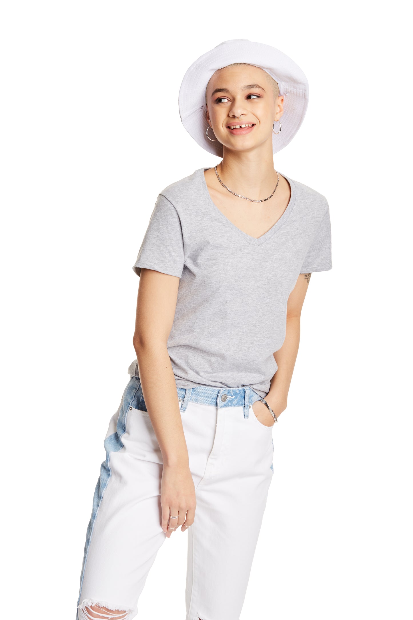 Women's Perfect-T Short Sleeve V-neck - Light Steel