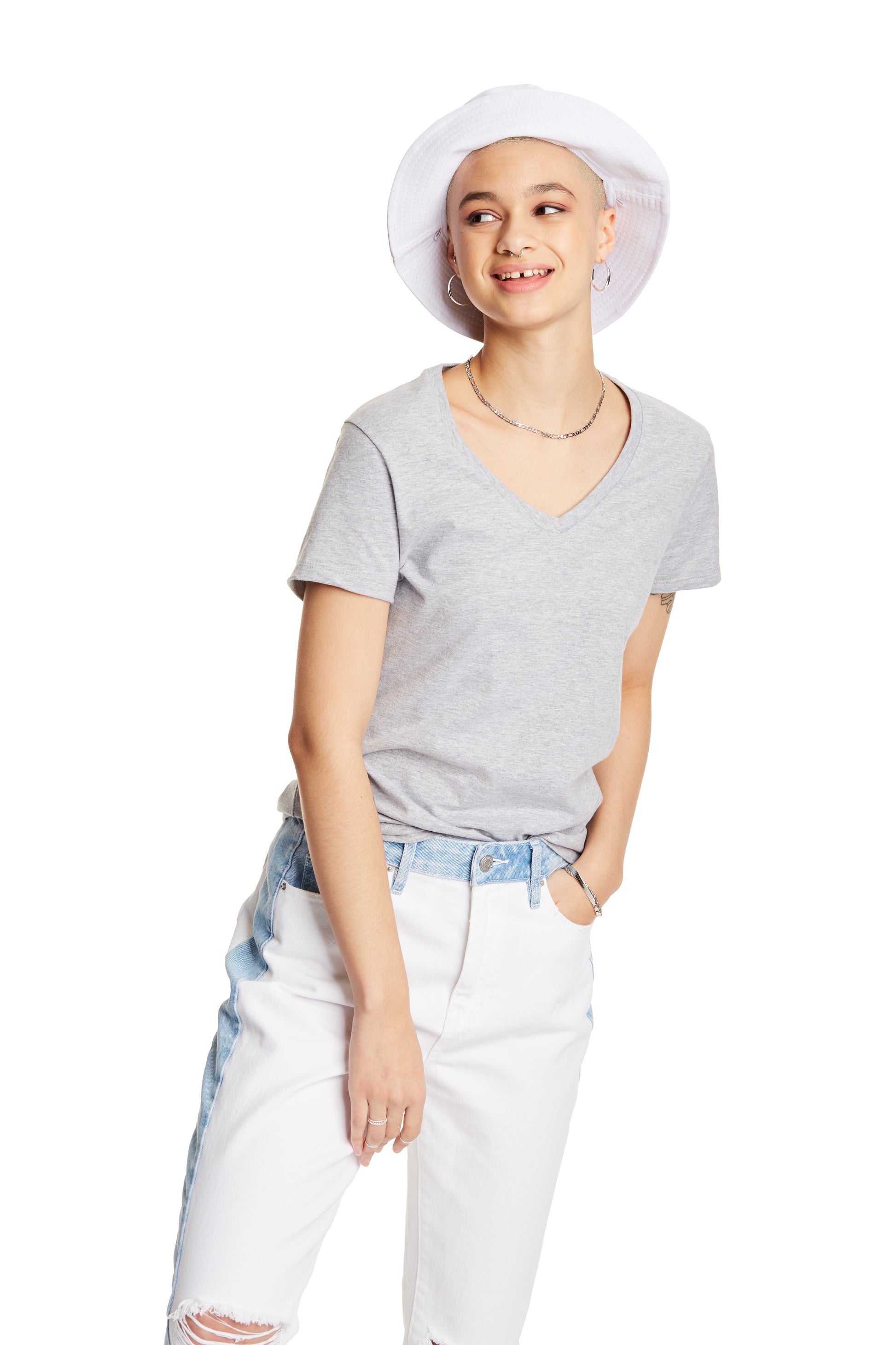 Women's Perfect-T Short Sleeve V-neck - Light Steel