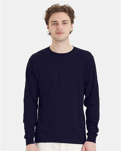 Hanes 5286 Athletic Navy — on model front