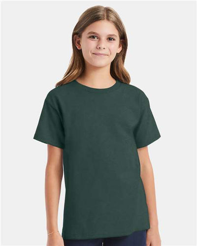 Hanes 5480 Athletic Dark Green — on model front