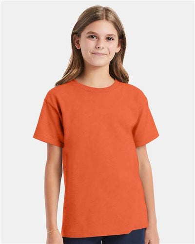 Hanes 5480 Texas Orange — on model front