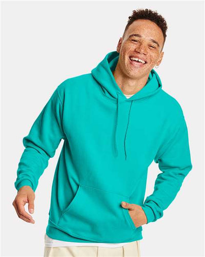 Hanes P170 Athletic Teal — on model front