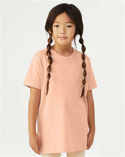 BELLA + CANVAS 3001YCVC Heather Peach — on model front