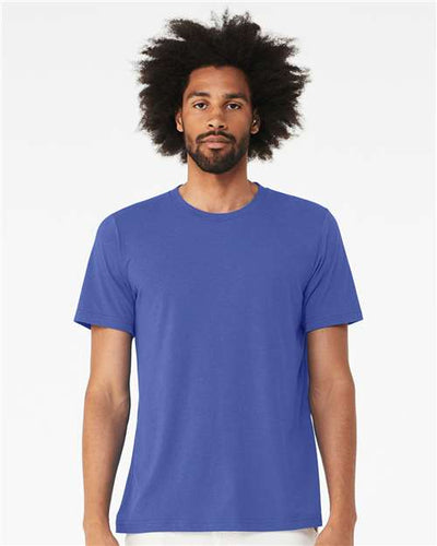 BELLA + CANVAS 3413 Solid True Royal Triblend — on model front