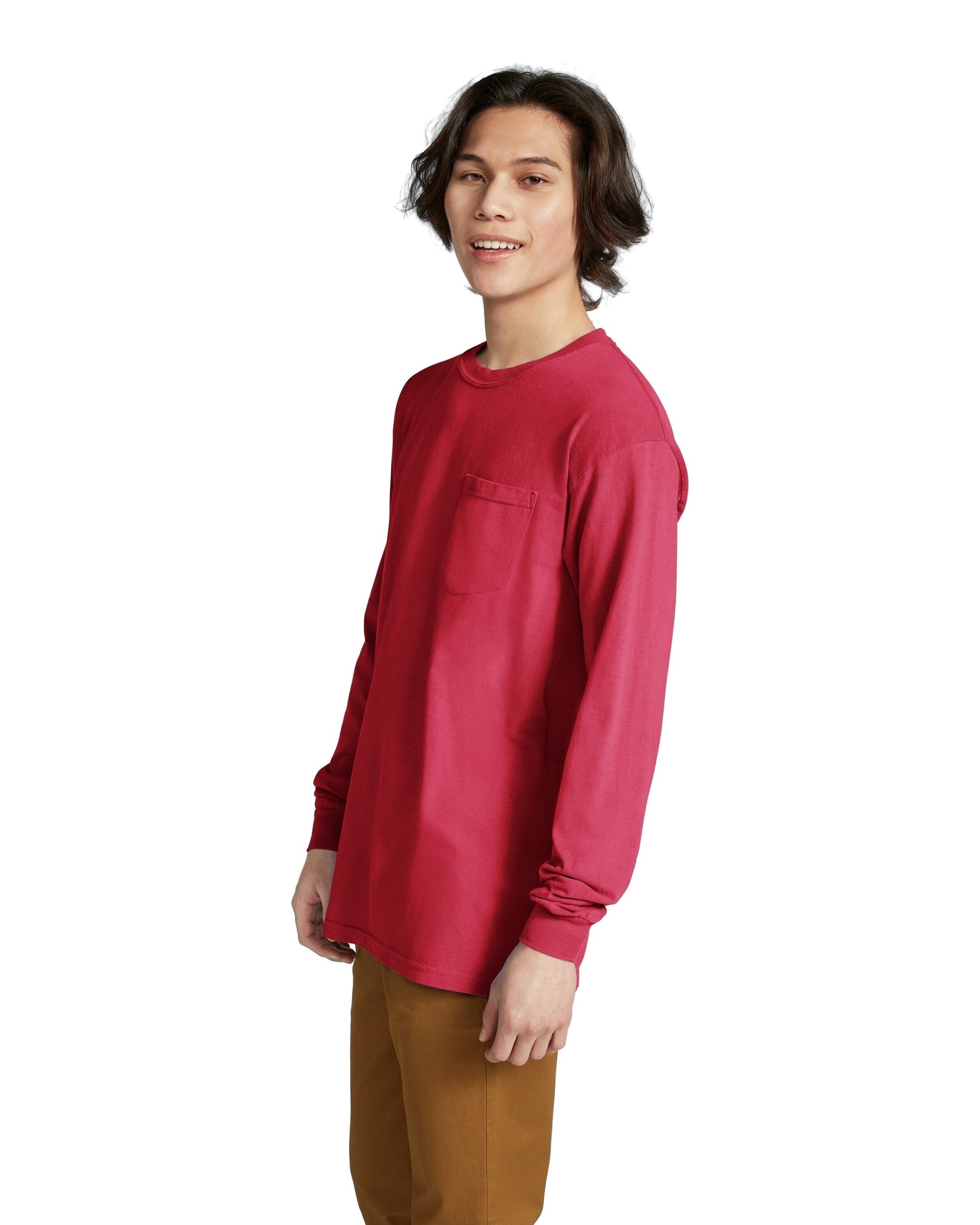 Unisex Heavyweight RS Long-Sleeve Pocket T-Shirt - Red