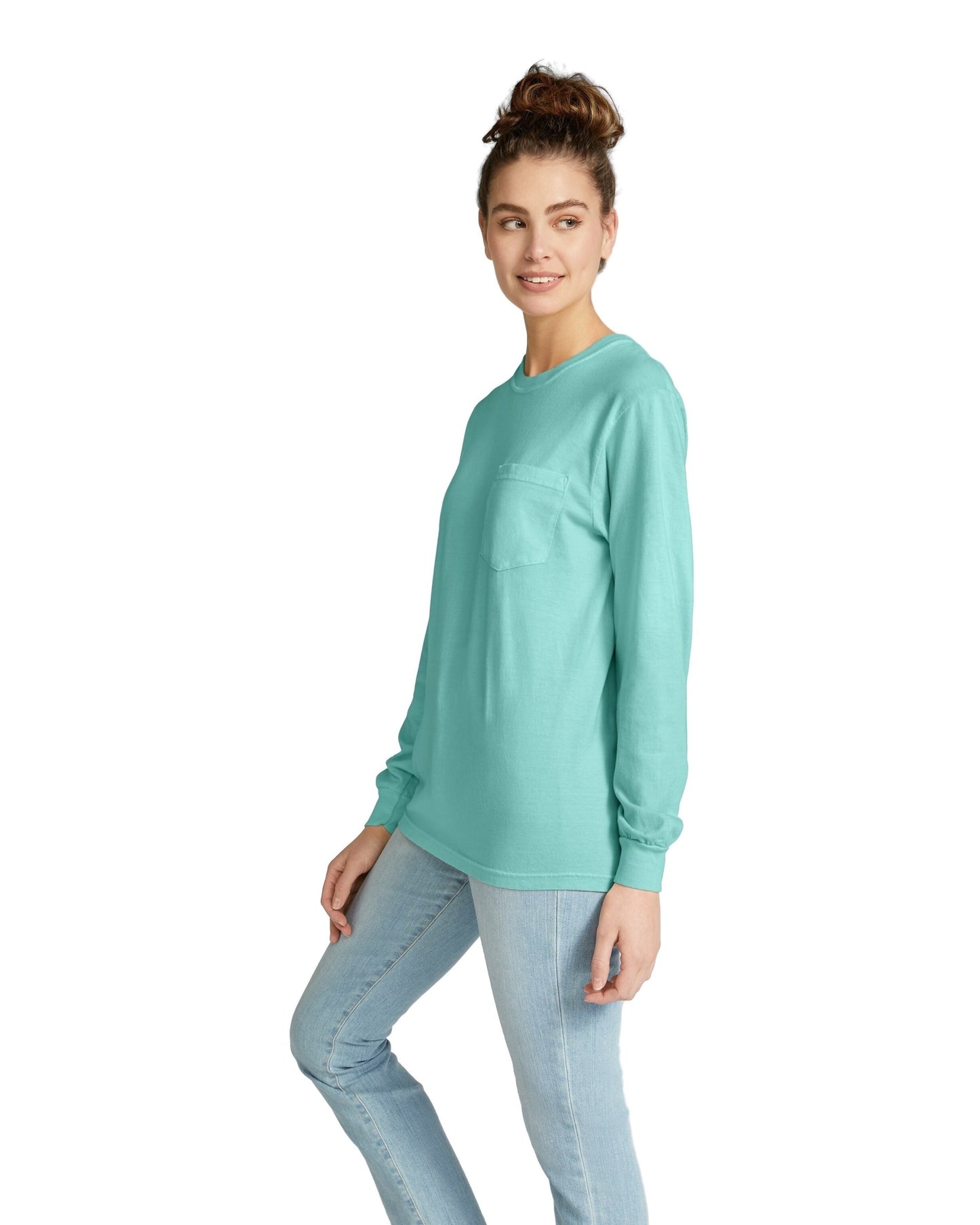 Unisex Heavyweight RS Long-Sleeve Pocket T-Shirt - Chalky Mint