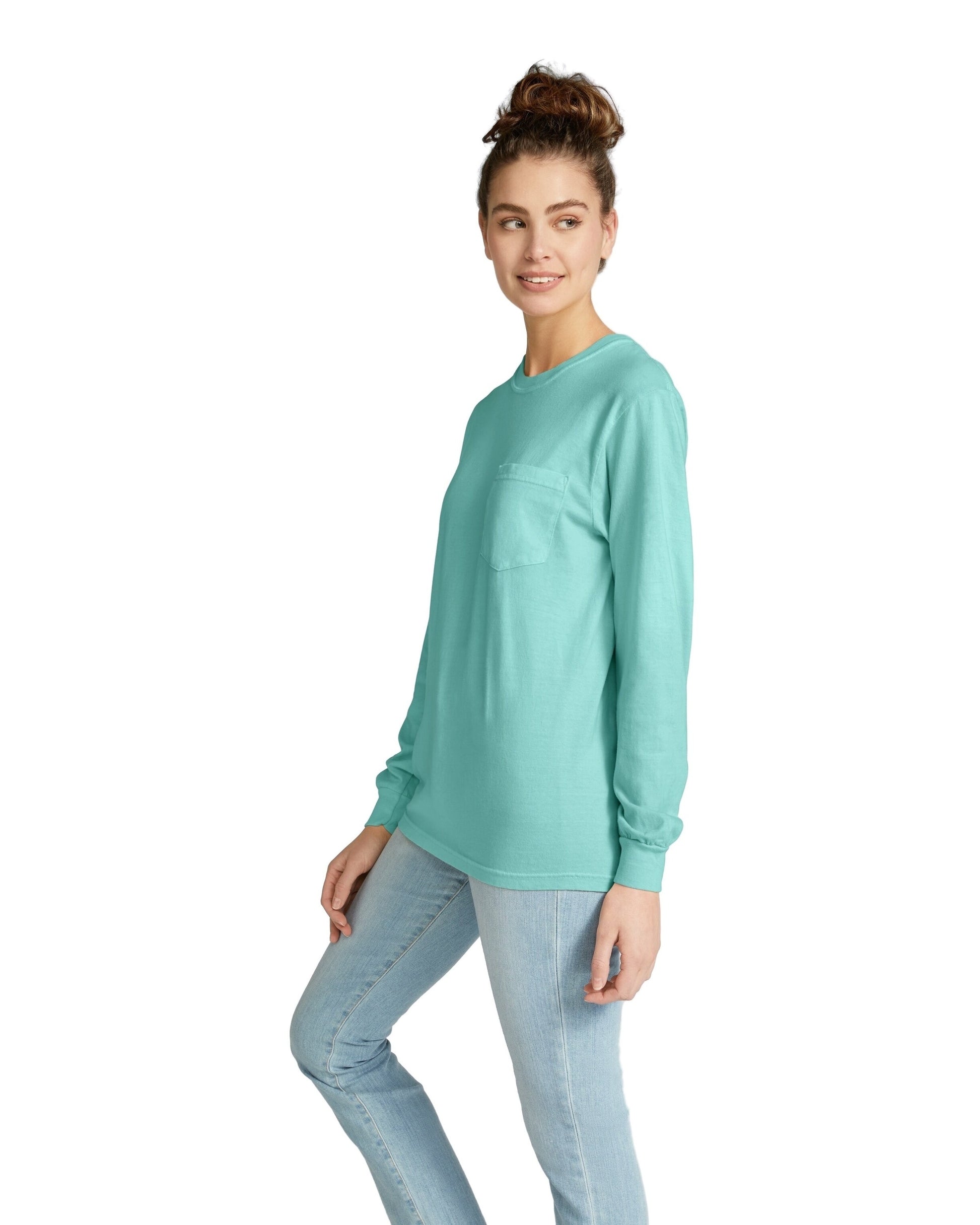 Unisex Heavyweight RS Long-Sleeve Pocket T-Shirt - Chalky Mint