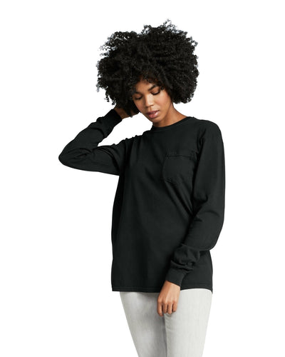 Unisex Heavyweight RS Long-Sleeve Pocket T-Shirt - Black