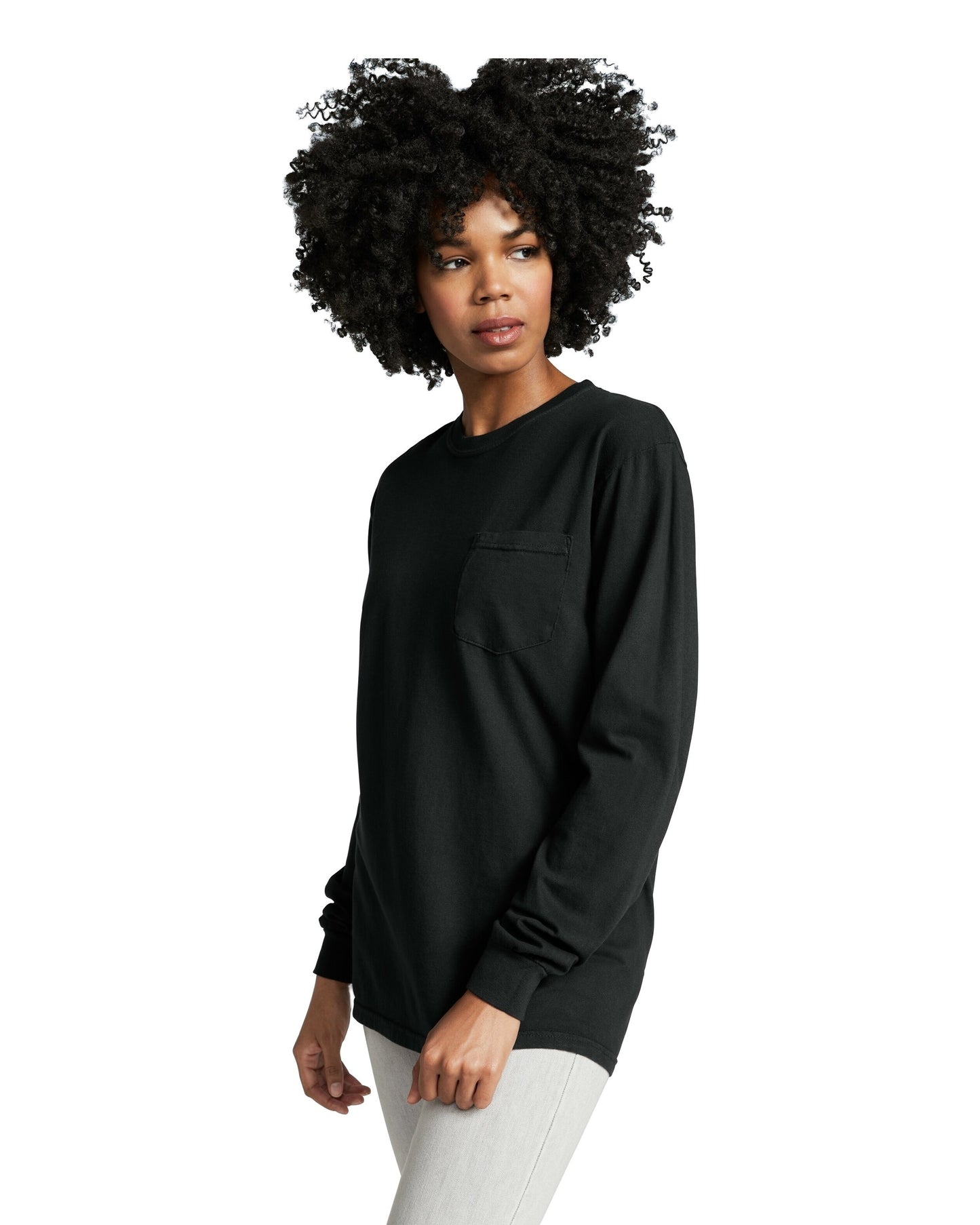 Unisex Heavyweight RS Long-Sleeve Pocket T-Shirt - Black