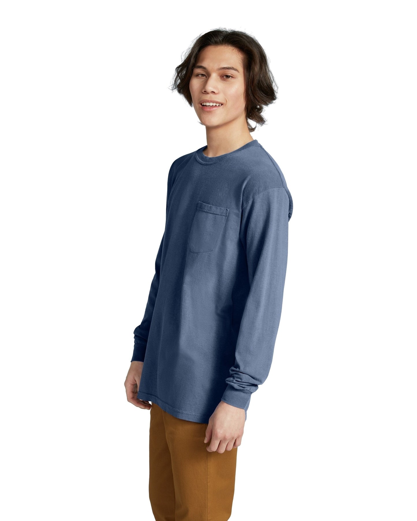 Unisex Heavyweight RS Long-Sleeve Pocket T-Shirt - Midnight
