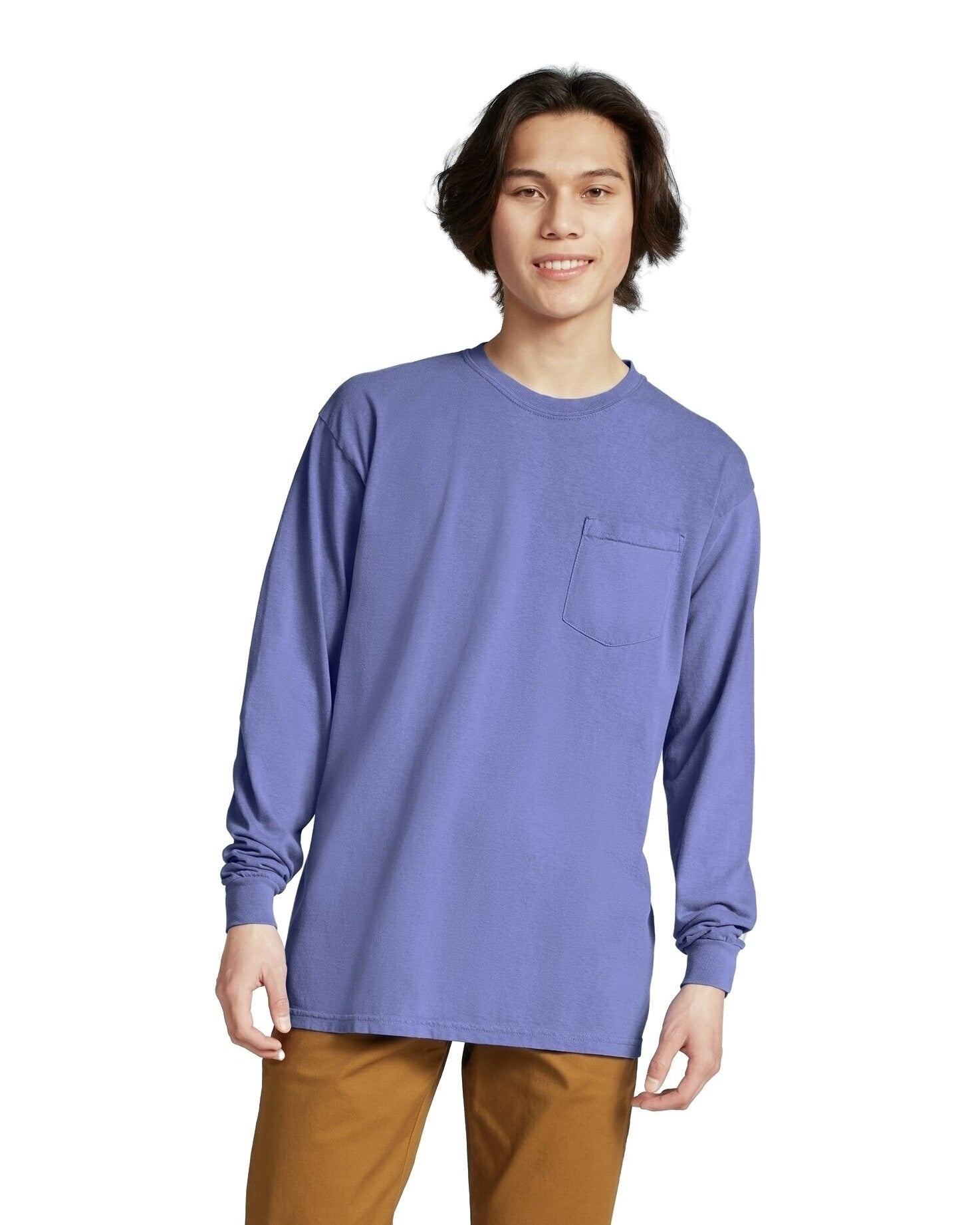 Unisex Heavyweight RS Long-Sleeve Pocket T-Shirt - Violet