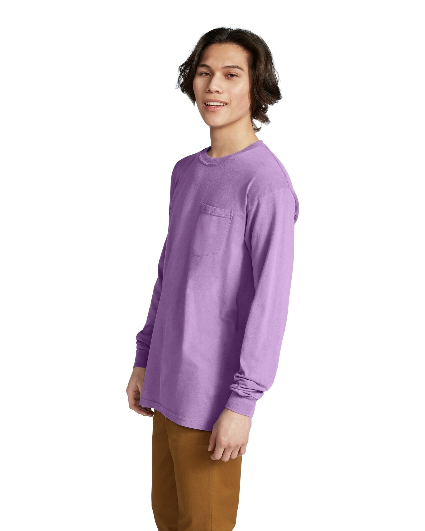 Unisex Heavyweight RS Long-Sleeve Pocket T-Shirt - Orchid