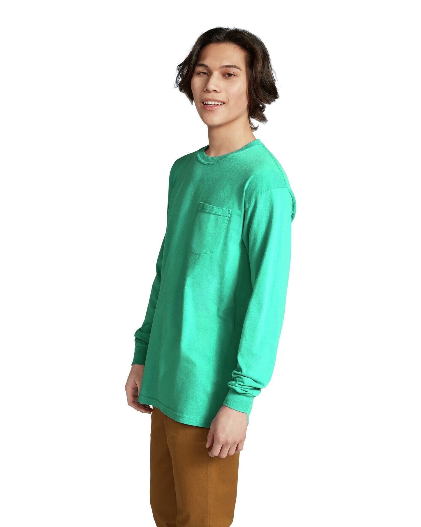 Unisex Heavyweight RS Long-Sleeve Pocket T-Shirt - Island Green