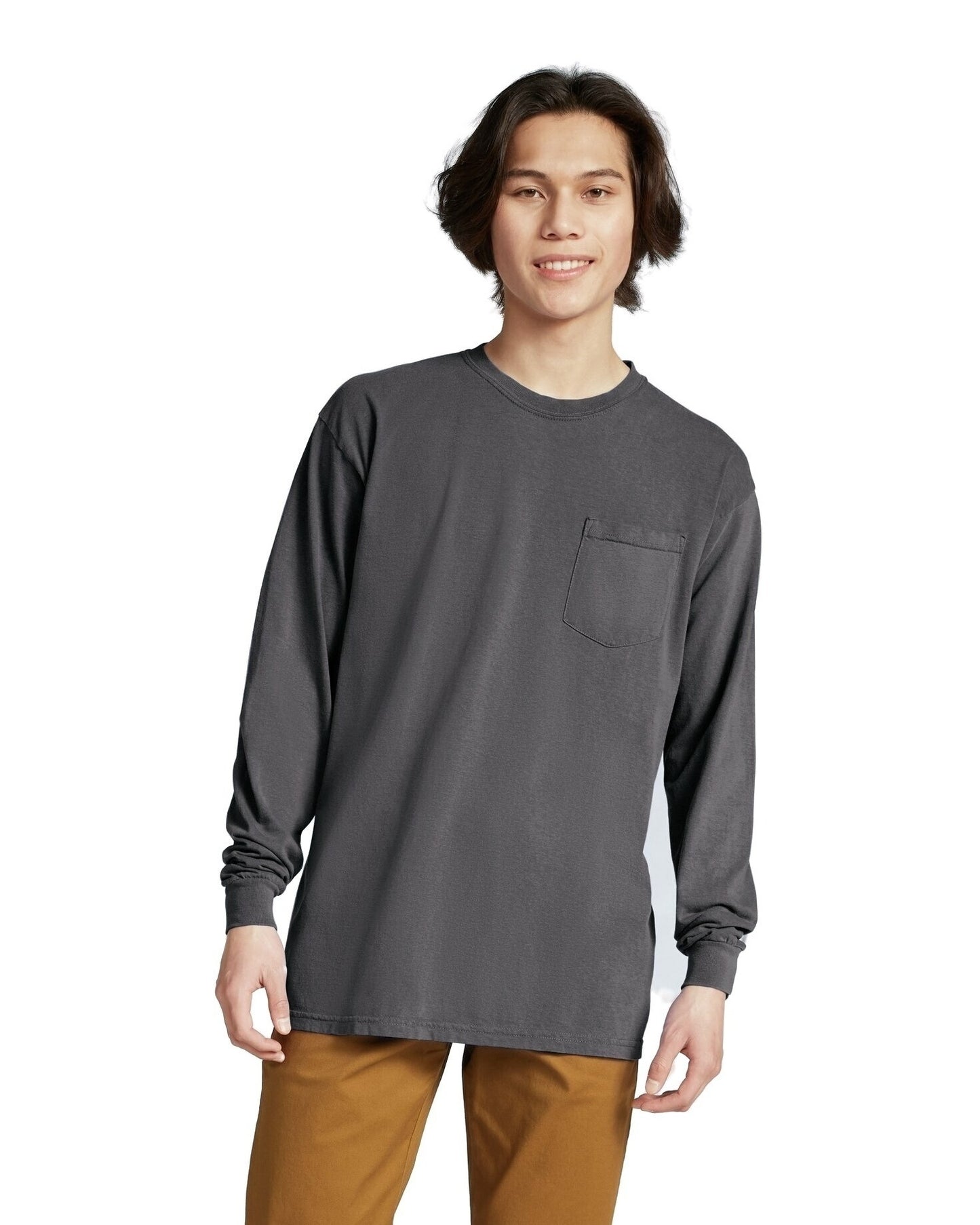 Unisex Heavyweight RS Long-Sleeve Pocket T-Shirt - Graphite