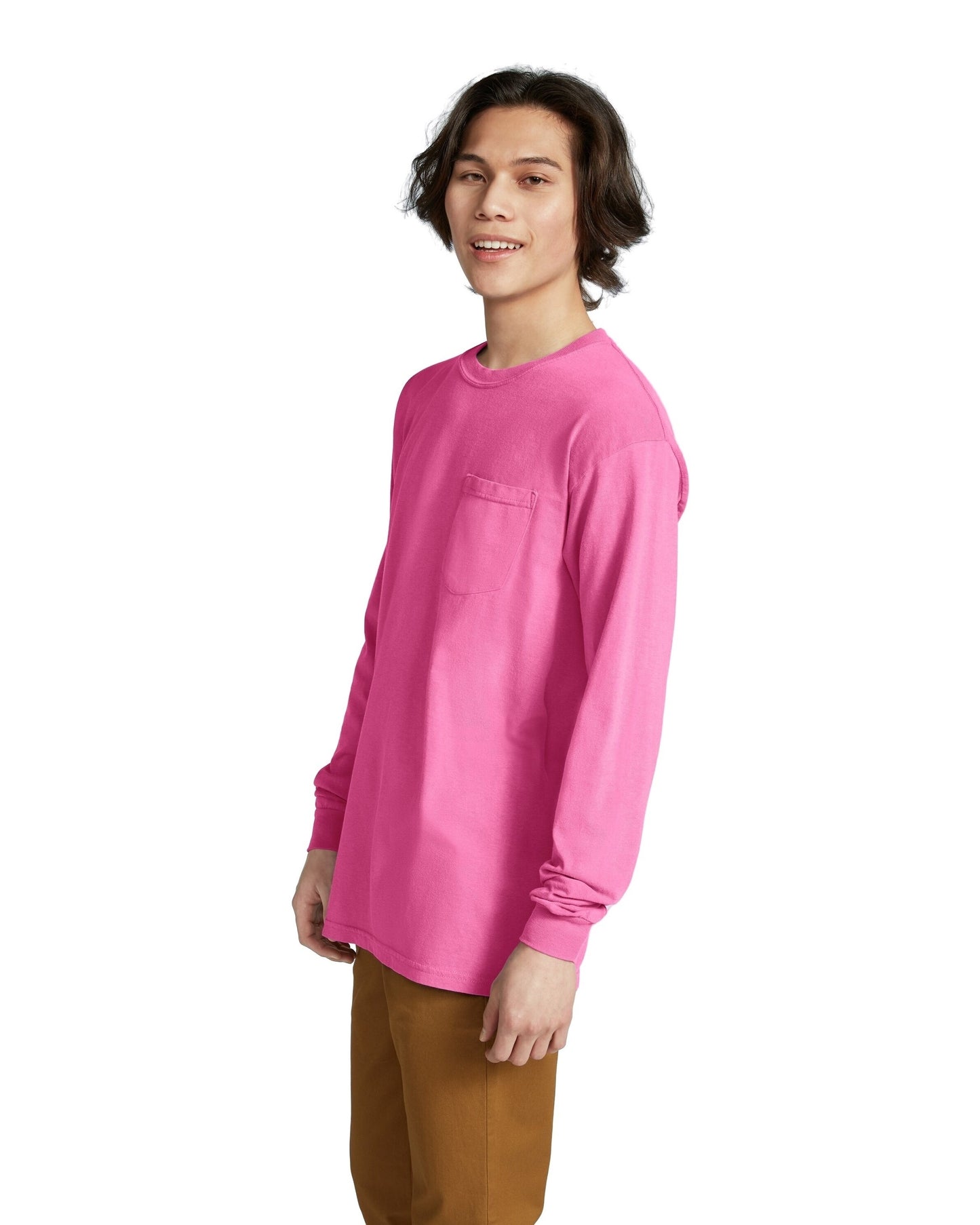 Unisex Heavyweight RS Long-Sleeve Pocket T-Shirt - Crunchberry