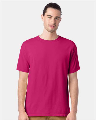 ComfortWash by Hanes GDH100 Peony Pink — on model front