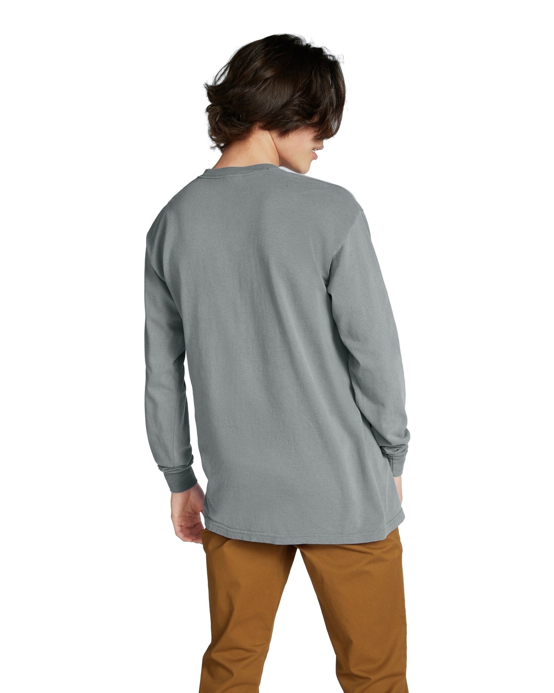Unisex Heavyweight RS Long-Sleeve Pocket T-Shirt - Granite