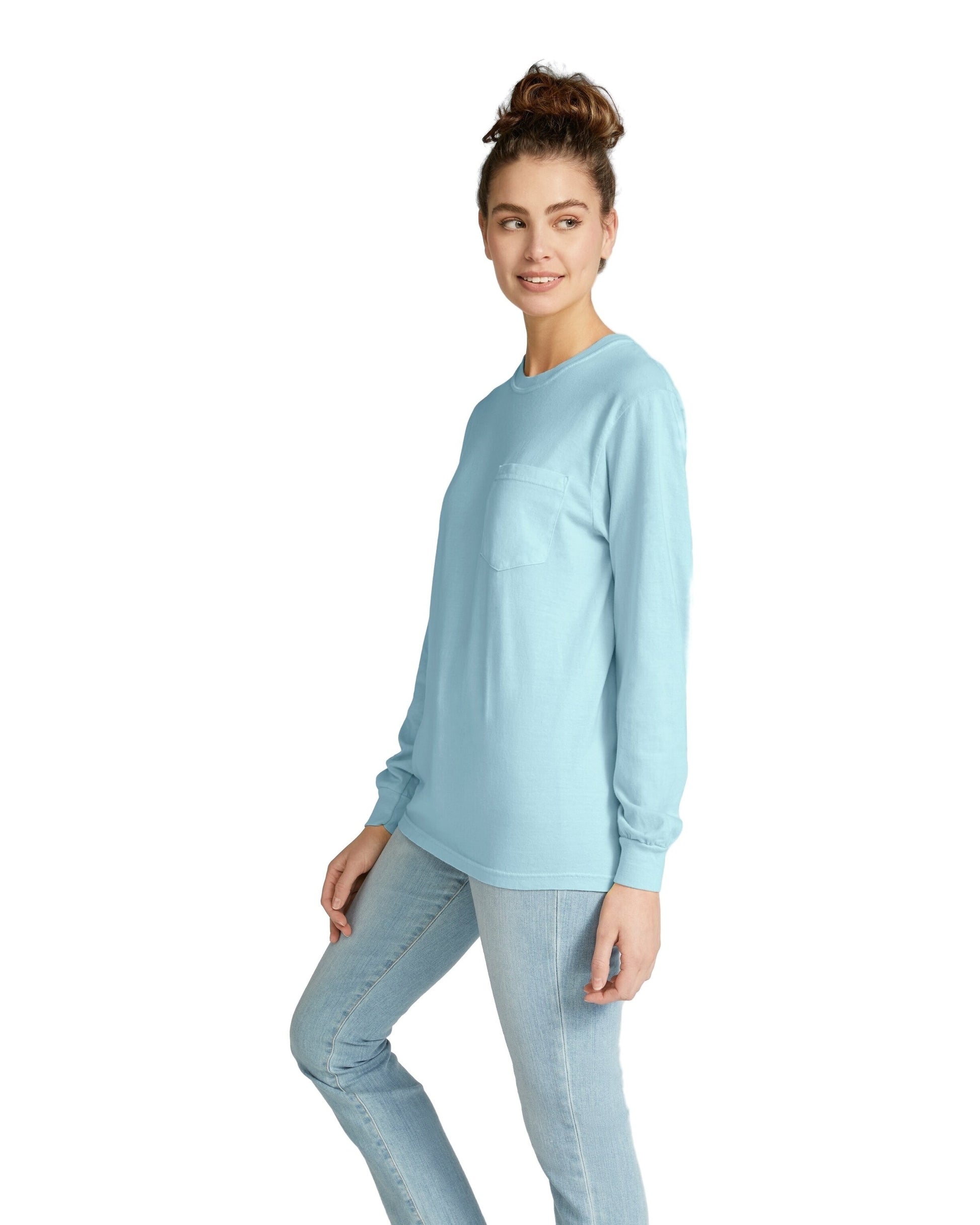 Unisex Heavyweight RS Long-Sleeve Pocket T-Shirt - Chambray
