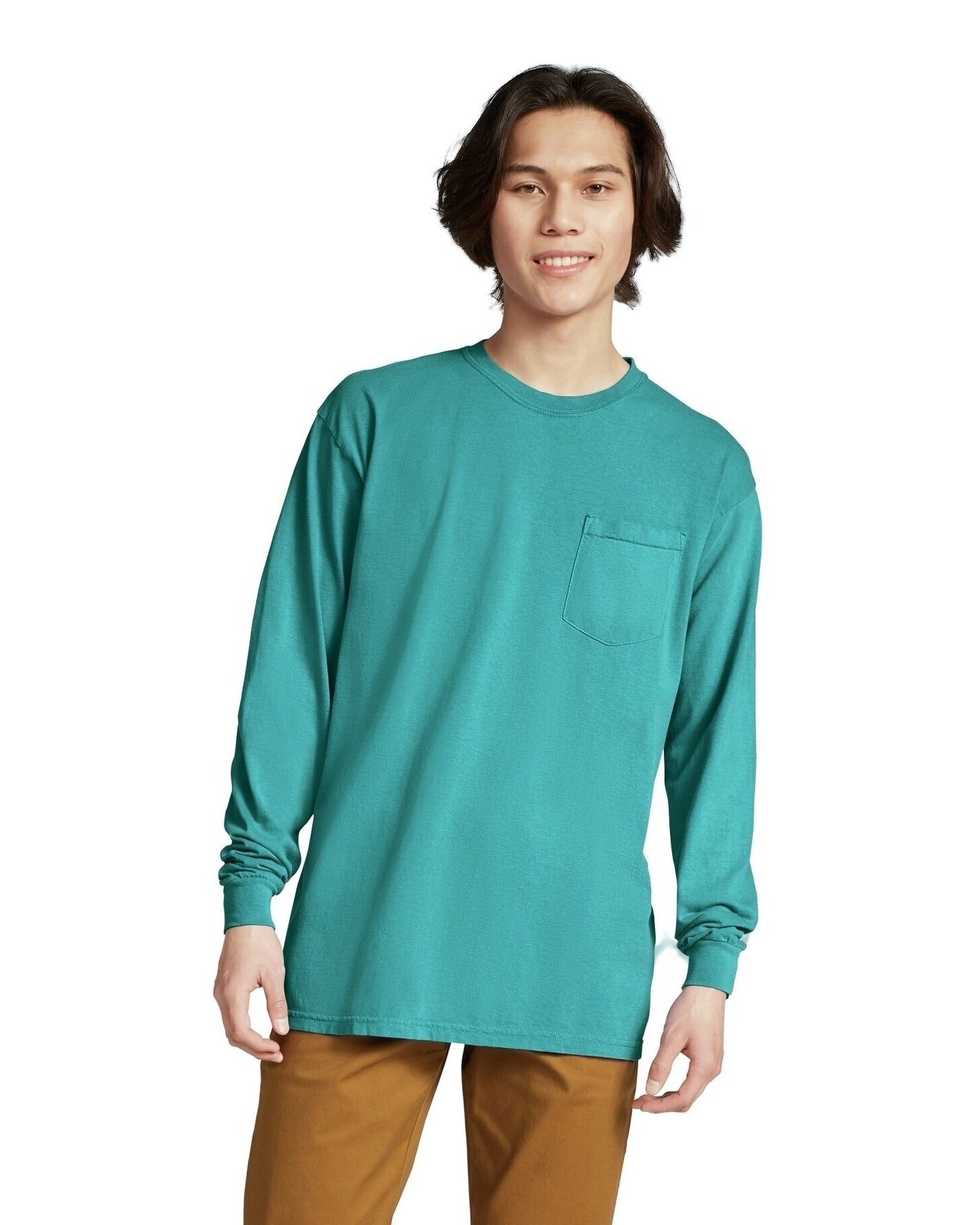 Unisex Heavyweight RS Long-Sleeve Pocket T-Shirt - Topaz Blue