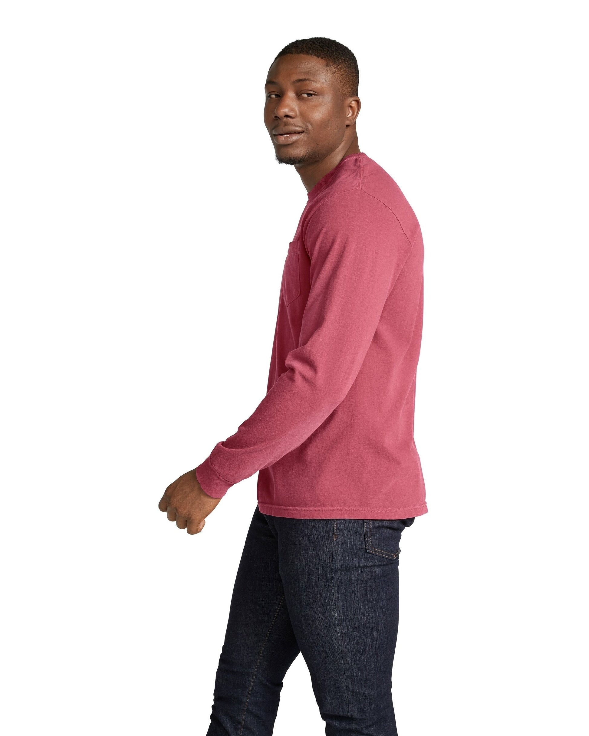 Unisex Heavyweight RS Long-Sleeve Pocket T-Shirt - Crimson