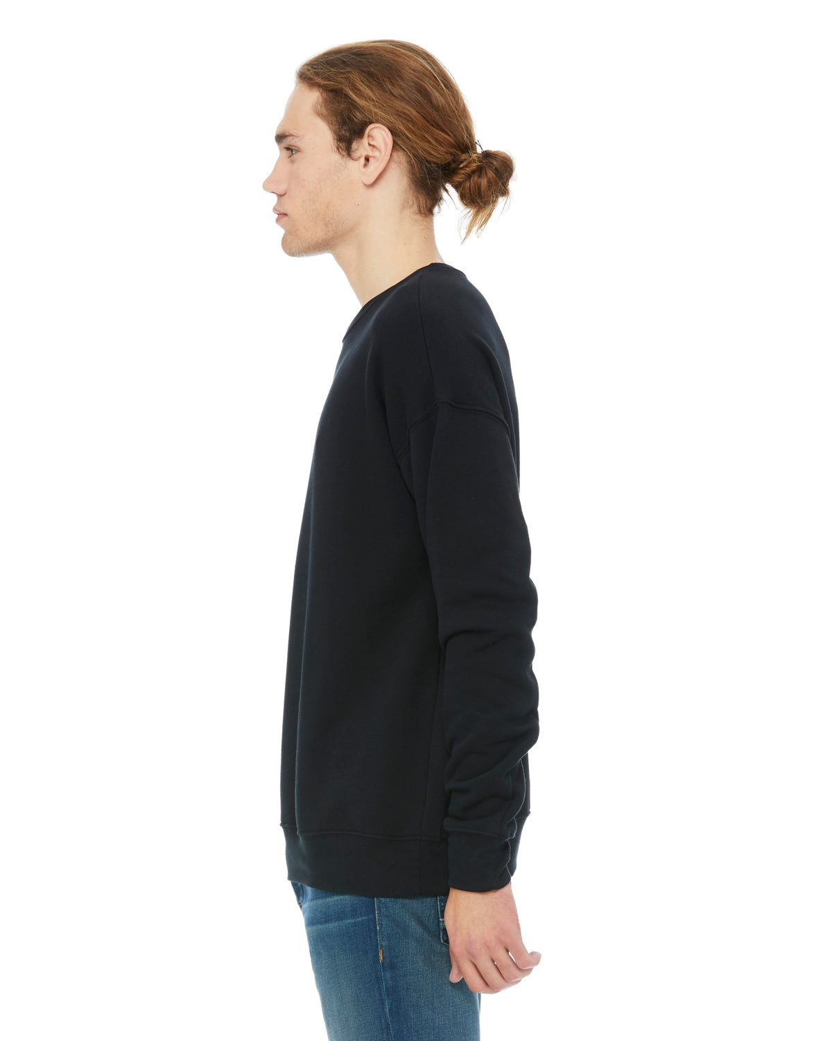 Unisex Drop Shoulder Fleece - Black