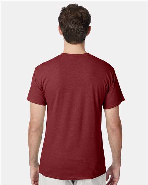 Hanes 42TB Athletic Cardinal Heather — on model back