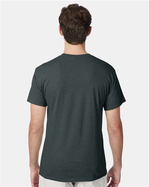 Hanes 42TB Athletic Green Heather — on model back