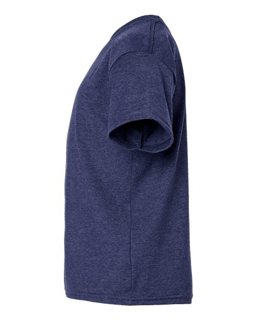 Hanes 498Y Heather Navy — direct side
