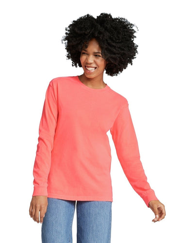 Unisex Heavyweight RS Long-Sleeve T-Shirt - Neon Red Orange