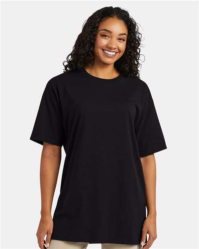 Hanes 5280T Black — on model front
