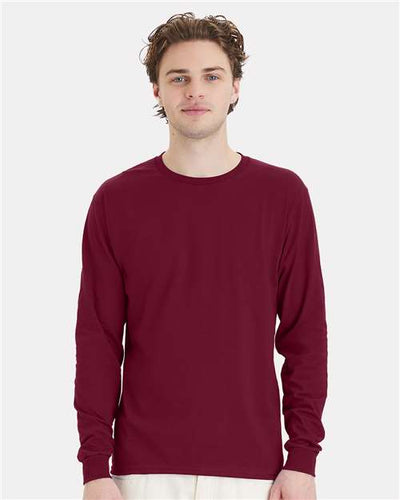 Hanes 5286 Athletic Cardinal — on model front