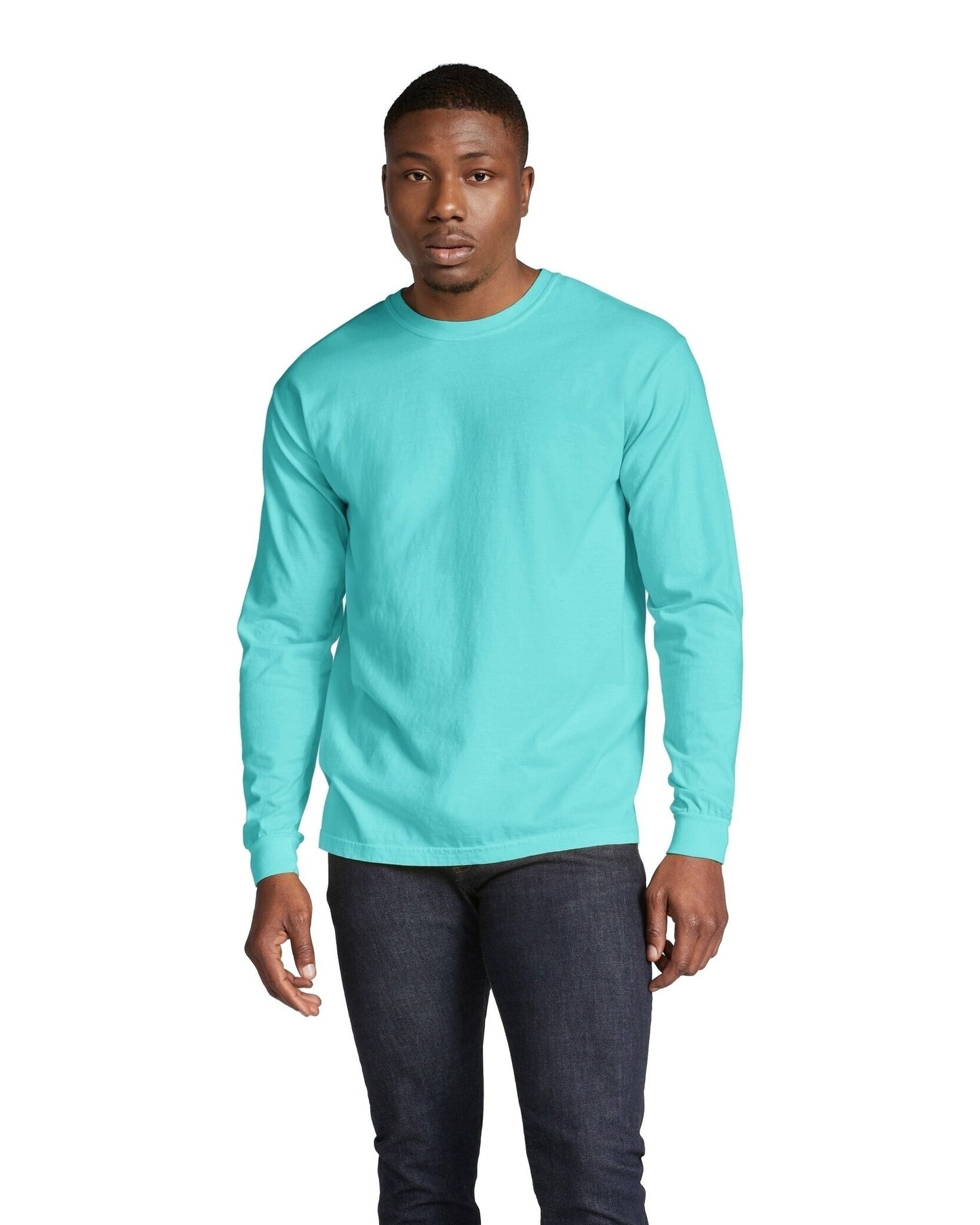 Unisex Heavyweight RS Long-Sleeve T-Shirt - Lagoon Blue