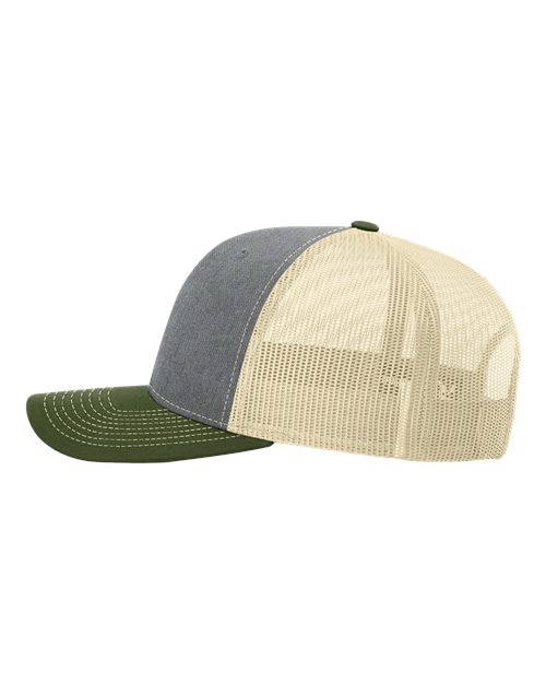 Richardson 112 Heather Grey/ Birch/ Army Olive — direct side