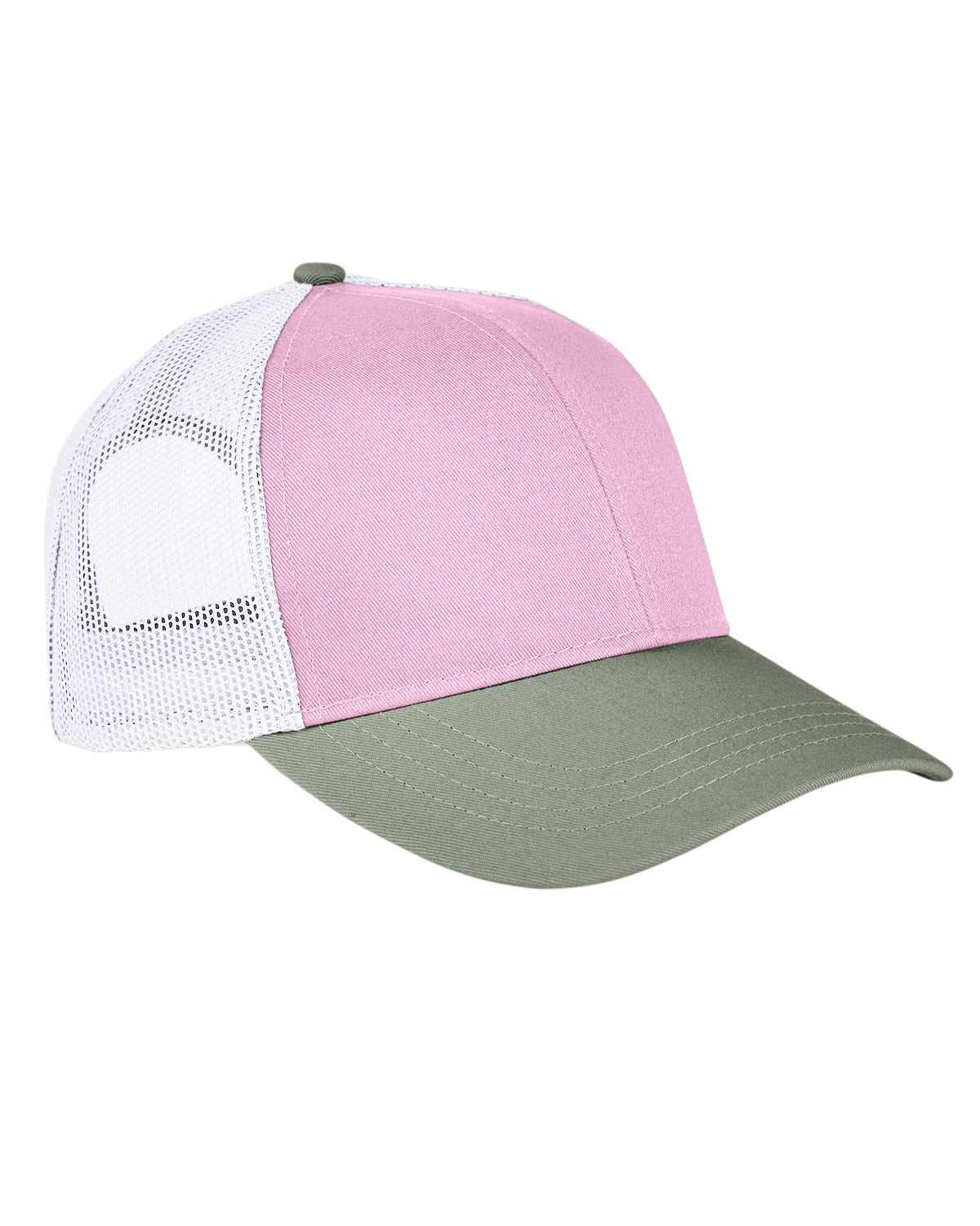 Tri-Color Trucker Cap - Tulp / Cilantro / White
