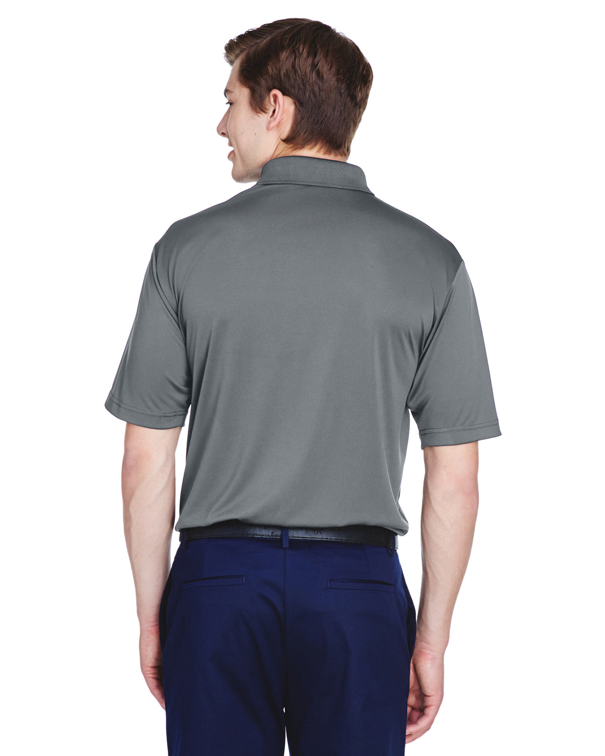 Men's Cool & Dry 8-Star Elite Performance Interlock Polo - Charcoal