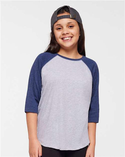 LAT 6130 Vintage Heather/ Vintage True Navy — on model front