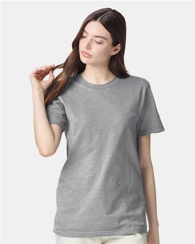American Apparel 2001CVC Heather Grey — on model front