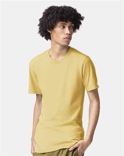 American Apparel 2001CVC Heather Yellow — on model front