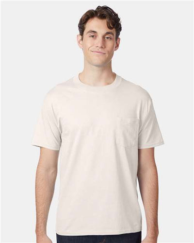 Hanes 5190 Natural — on model front