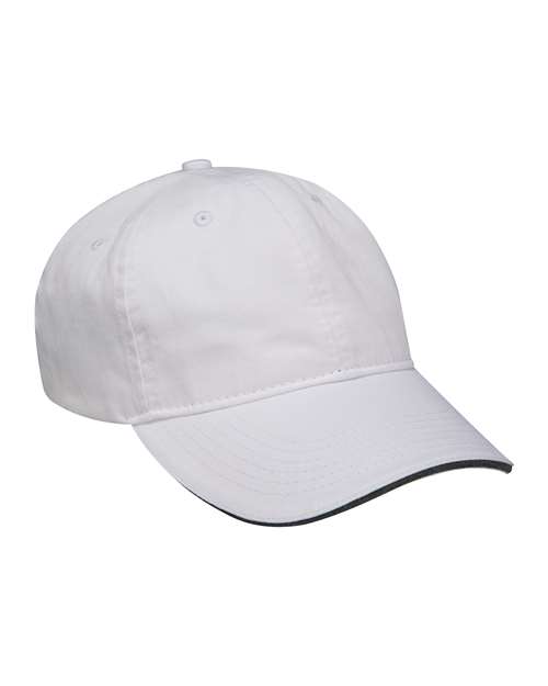 Adams Headwear LP107 White/ Black — front