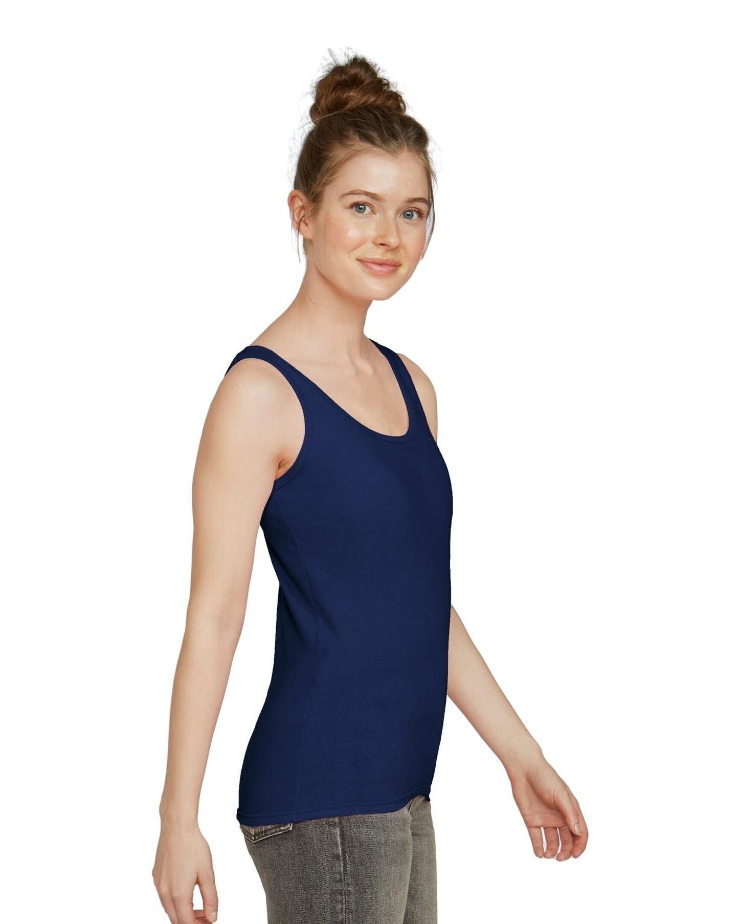 Women's Softstyle® Fitted Tank - Navy
