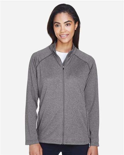 Devon & Jones DG420W Dark Grey Heather — on model front