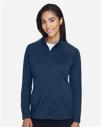 Devon & Jones DG420W Navy — on model front