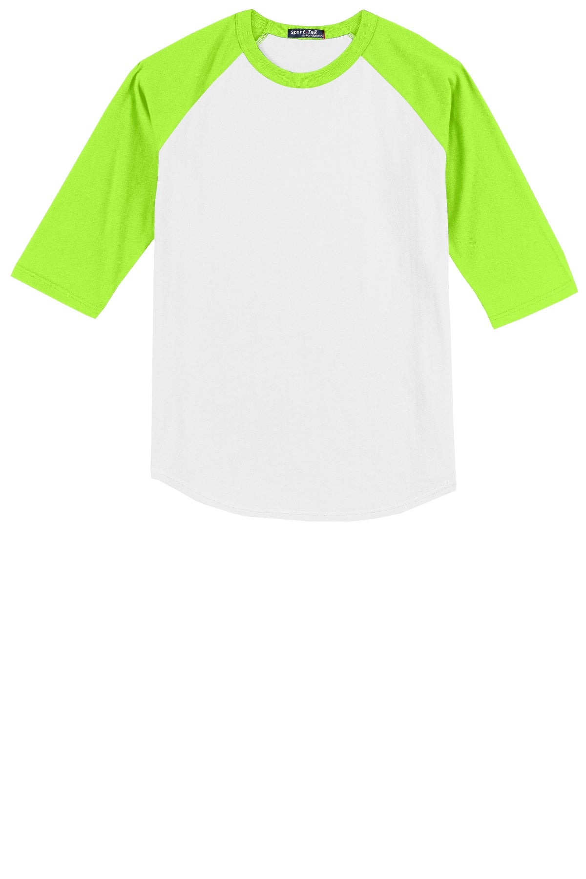 Unisex Colorblock Raglan Jersey - White / Lime Shock