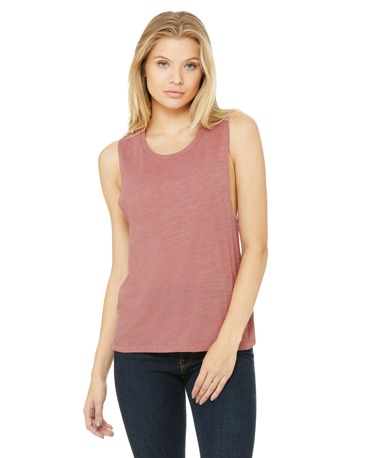 Women's Flowy Scoop Muscle Tank - Mauve Slub