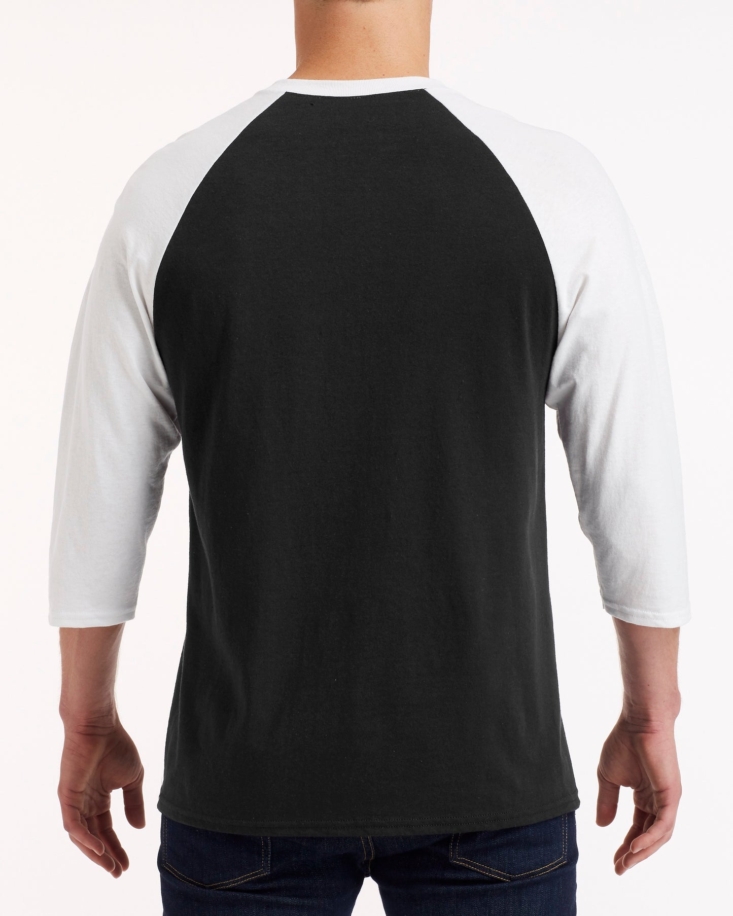 Unisex Heavy Cotton��� 3/4-Raglan Sleeve T-Shirt - Black / White