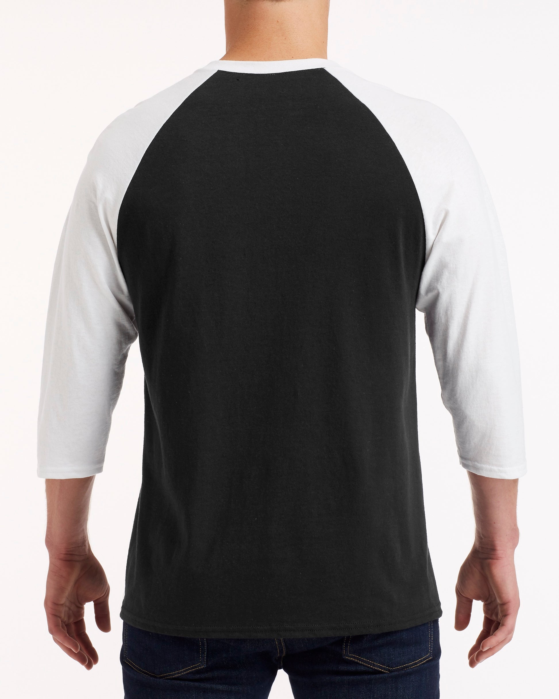 Unisex Heavy Cotton��� 3/4-Raglan Sleeve T-Shirt - Black / White