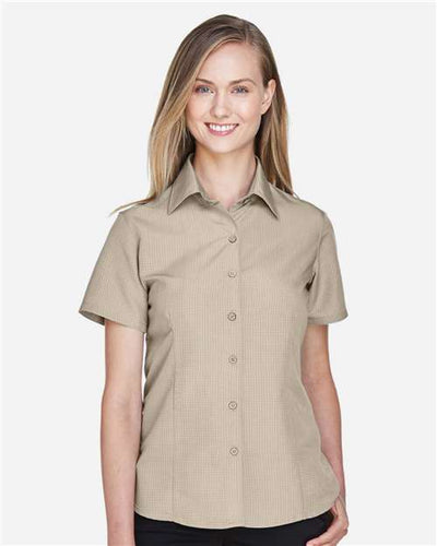 Harriton M560W Khaki — on model front