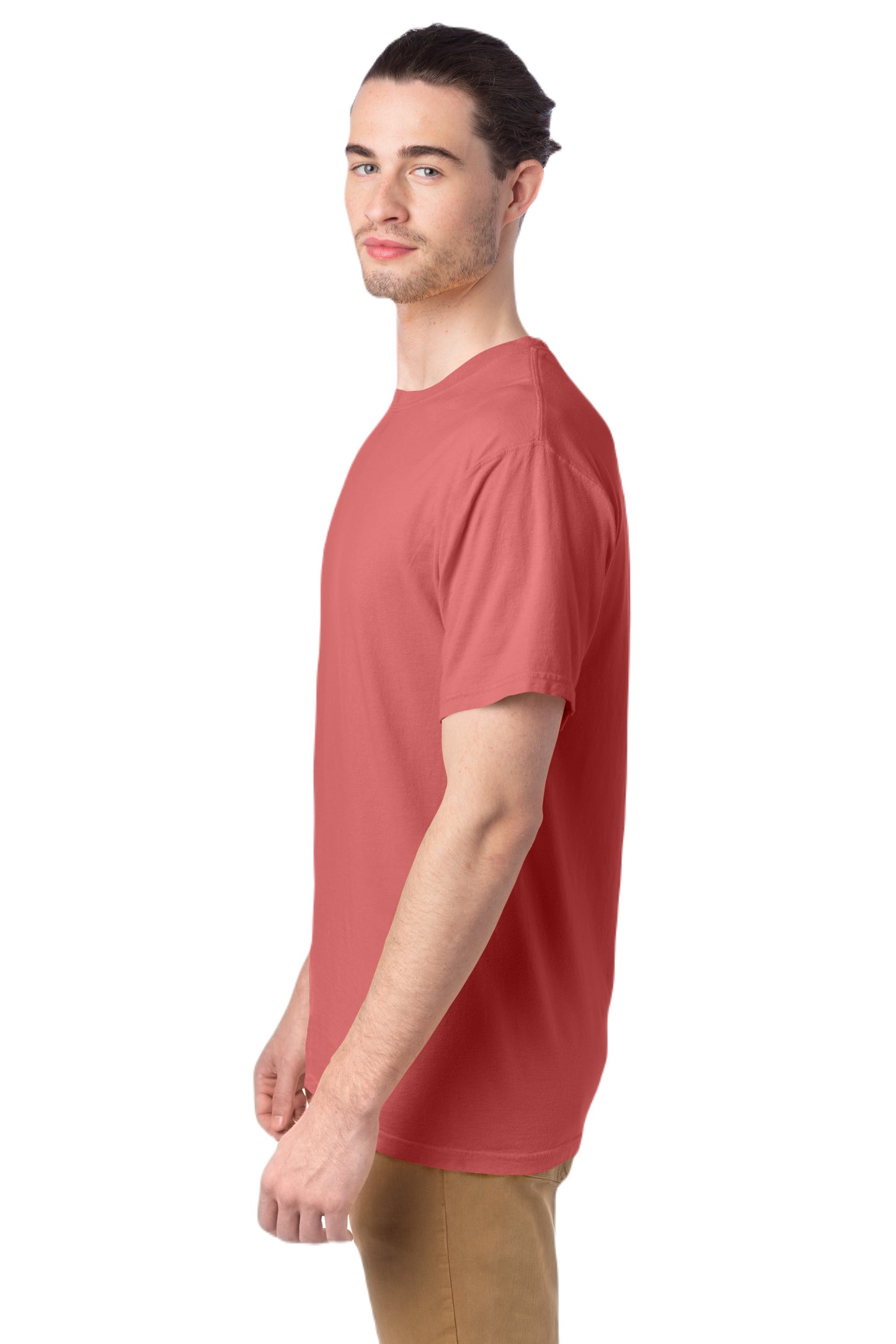 100% Ringspun Cotton Garment-Dyed T-Shirt - Coral Craze