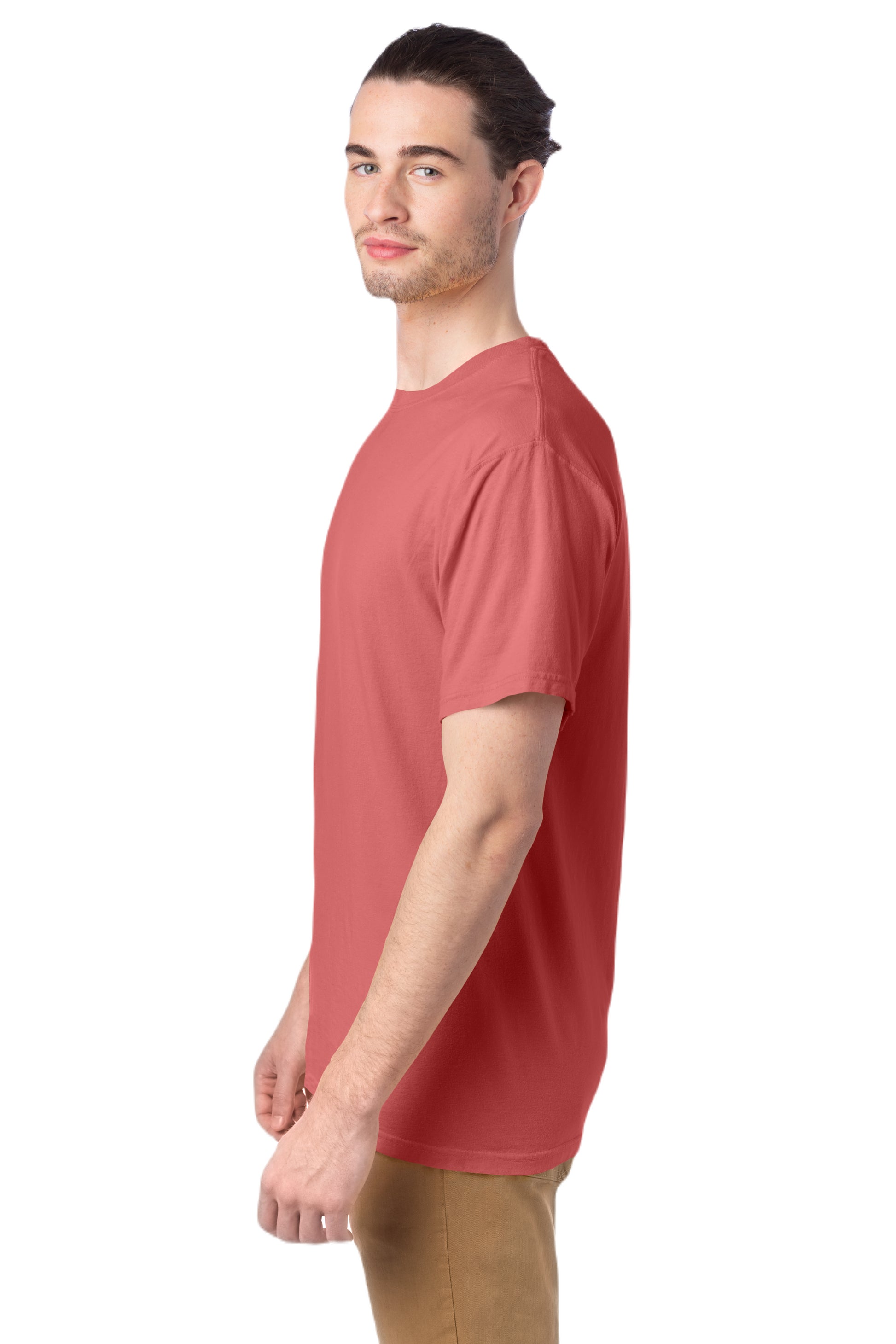 100% Ringspun Cotton Garment-Dyed T-Shirt - Coral Craze
